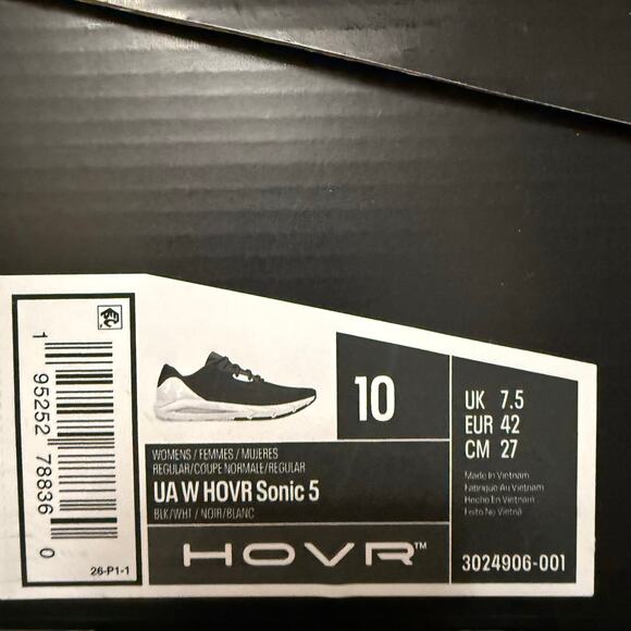 UNDER ARMOUR WOMEN'S 10 HOVR SONIC 5 BLACK RUNNING SHOES 3024906-001 - Picture 6 of 6